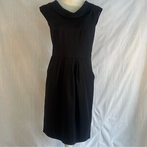ALYX Dress LBD Sleeveless Drape Neckline Hand Pockets Lightweight Lined 12